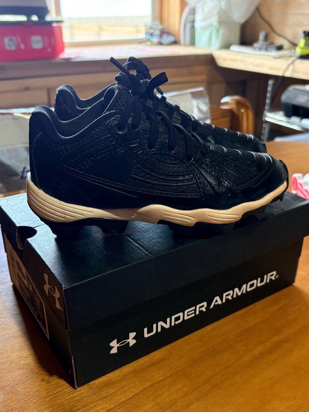 Under Armour Kids Black Sneakers with Tan Sole